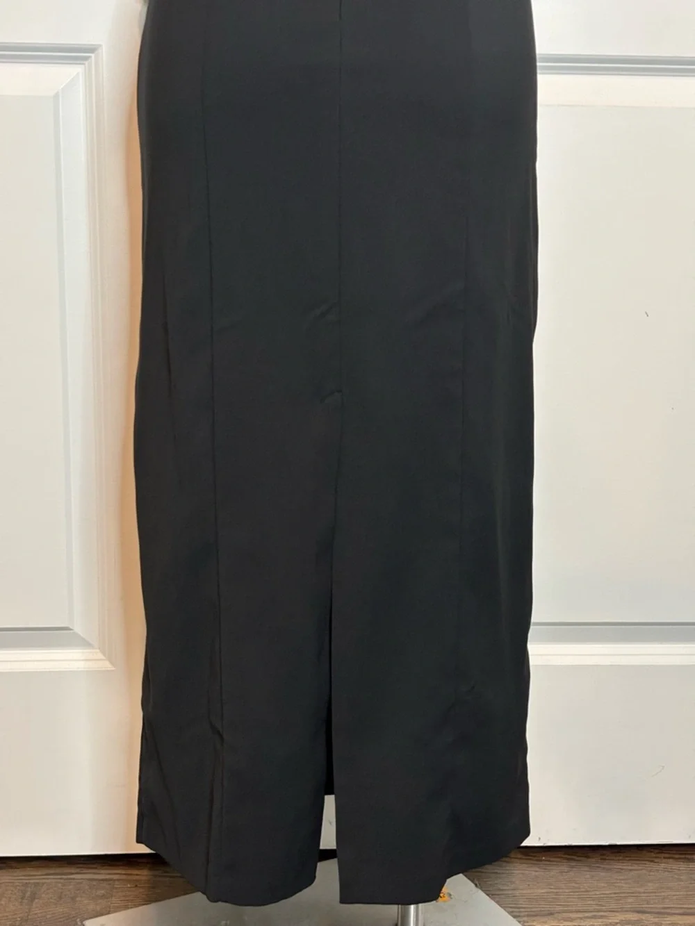 NWT Abercrombie & Fitch Black Off Shoulder Sweetheart Midi Sheath Dress S - Picture 8 of 11